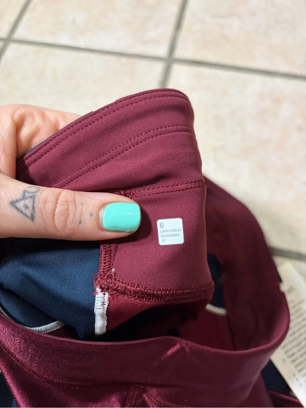 NWT Lululemon Satin Shine High-Rise Tight *25” *Stripe Burgundy Bay/Navy/Ivory 6